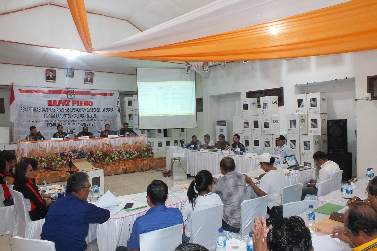 Bawaslu Talaud mengikuti rekapitulasi tingkat  Kabupaten di Pemilu 2019