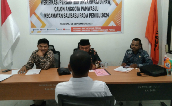 Bawaslu Talaud Verifikasi Calon PAW Panwaslu Kecamatan Salibabu