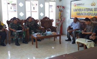 Bawaslu Talaud bersama KPU, Polri dan TNI bahas Kerawanan Pemilu 2019
