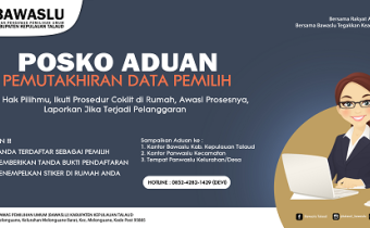 Jaga Hak Pilih, Bawaslu Talaud Membuat Posko Aduan Coklit